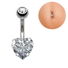 Load image into Gallery viewer, Hot Heart-Shaped Belly Umbilical Ring Creative Zircon Navel Decoration Umbilical Ring Piercing Jewelry Hot