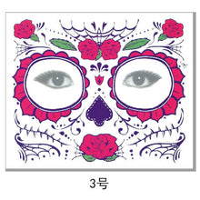 Load image into Gallery viewer, Halloween Tattoo Sticker Paper Day of the Dead Transfer Face Pasters Makeup Party Tattoo Sticker