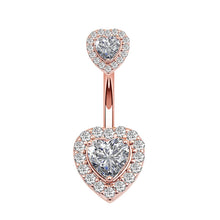 Load image into Gallery viewer, Love Belly Umbilical Ring Creative Zircon Navel Decoration Umbilical Ring