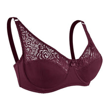 Load image into Gallery viewer, Queenral Sexy Bra Lace Adjustable Bra With Steel Rings Gathering Top Support Breathable Large Size Women's Underwear