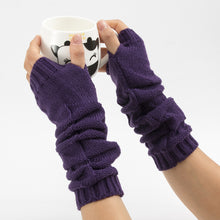 Load image into Gallery viewer, Men's and Women's Knitted Warm Fingerless Gloves Bougainvillea Spectabilis Mid-Length Gloves