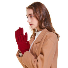 Load image into Gallery viewer, Cashmere-like Knitted Gloves Women's Jacquard Reverse Touch Screen Cute Fashion Winter Gloves