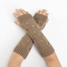 Load image into Gallery viewer, Jacquard Heart Knitted Wool Keep Warm Arm Sleeve Men's and Women's Mid-Length Ski Fingerless Gloves