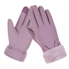 Load image into Gallery viewer, Autumn and Winter Warm Gloves Women's Velvet Cold Protection Outdoor Riding Touch Screen Gloves Fur Mouth Rabbit Cotton Gloves
