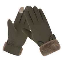 Load image into Gallery viewer, Autumn and Winter Warm Gloves Women's Velvet Cold Protection Outdoor Riding Touch Screen Gloves Fur Mouth Rabbit Cotton Gloves