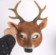 Load image into Gallery viewer, Animal Mask Makeup Costume Props Halloween Christmas Party PU Foam Deer Mask