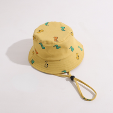 Load image into Gallery viewer, Summer Children Bucket Hat Cartoon Dinosaur Print Girls Boys Panama Fisherman Hat Outdoor Kids Sun Beach Cap
