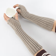 Load image into Gallery viewer, Autumn and Winter Knitted Half Finger Fingerless Gloves Knitting Wool Gloves Scale Warm Men and Women Arm Sleeve