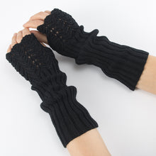 Load image into Gallery viewer, Autumn and Winter Knitted Half Finger Fingerless Gloves Knitting Wool Gloves Scale Warm Men and Women Arm Sleeve