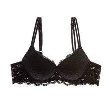 Load image into Gallery viewer, Sexy Push Up Bra Deep V Brassiere Thick Cotton Women Underwear Lace Purple Embroidery Flowers Lingerie