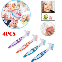 Load image into Gallery viewer, 4Pc Denture Teeth Toothbrush Easy Grip Handle Double Sided Toothbrushes