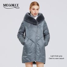 Load image into Gallery viewer, MIEGOFCE 2023 Winter New Women's Cotton Coat With Stylish Fur Collar Rex Rabbit Long Jacket Winter Women Parkas Windproof Jacket