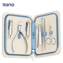 Load image into Gallery viewer, LLANO 8 in 1 Manicure Set Pedicure Kit Nail Clipper Stainless Steel Professional Nail Cutter Tools with Travel Case Sets
