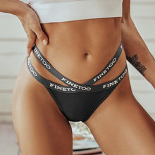 Load image into Gallery viewer, Sexy Cotton Women Thong Panties Underwear Woman Hollow Out Fashion Cross Letter Waist G-string Femme Brief Girls