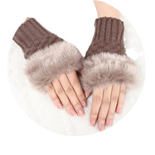 Load image into Gallery viewer, Gloves Women's Half Finger Gloves Plush Thickened Knitting Gloves Fingerless Touch Screen Gloves