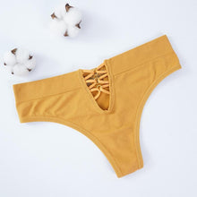 Load image into Gallery viewer, Hollow Cross Tie Thong Women Low Waist Sexy G-string High Stretch Bikini Briefs Ladies UnderwearPanties