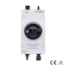 Load image into Gallery viewer, DC 1500VDC Isolator Switch Rotary Disconnect Isolator Solar Electrical with 2 Pairs SOLAR Connectors for Solar Power System