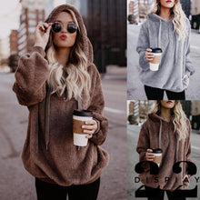 Load image into Gallery viewer, Women Warm Fluffy Winter Top Hoodie Sweatshirt Ladies Hooded Pullover Jumper