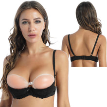Load image into Gallery viewer, Women 1/2 Cup Push Up Bra Top Underwire Lace Bra Sexy Erotic Open Cup Bustier Bra Adjustable Strap Sponge Padded Bra Underwear
