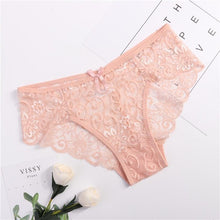 Load image into Gallery viewer, Embroidered Lace Panties Transparent Sexy Low Waist Underwear Ladies Girls Soft Breathable Briefs