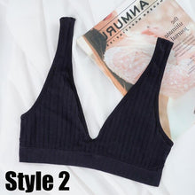 Load image into Gallery viewer, Sexy Women's Bra Crop Top Female Seamless Underwear No-Padded Autumn Camisole Deep V Lingere Daily Sports Ribbed Tanks