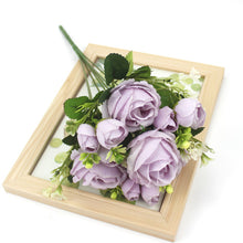Load image into Gallery viewer, A bunch of beautiful artificial peony roses silk flowers DIY home garden party wedding decoration artificial flowers