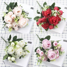 Load image into Gallery viewer, A bunch of beautiful artificial peony roses silk flowers DIY home garden party wedding decoration artificial flowers