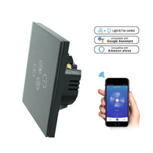 Load image into Gallery viewer, Smart Wifi Fan Light Switch,EU/US Ceiling Fan Lamp Switch Tuya Remote Various Speed Control Work with Alexa Google Home