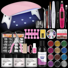 Load image into Gallery viewer, Acrylic Powder Set of Milling Cutters Nail Extension Set All For Manicure Gel Polish Set Nail Art Decorations Tools Nail Kit