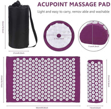 Load image into Gallery viewer, Acupuncture Back Massage Mat with Needles Lotus Spike Mat Kuznetsov's Applicator Yoga Mat Relieve Neck and Back Massager