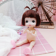Load image into Gallery viewer, Adollya 16cm BJD Doll Nude Body Ball Jointed Swivel Doll 3D Eyes 13 Moveable Joints Body Make-up Princess 1/12 BJD Dolls