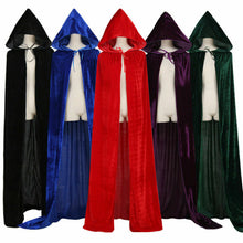 Load image into Gallery viewer, Adult Vampire Capes Kids Hooded Robes Black Red Reversible Forest Green Deluxe Halloween Cloak Full Length Cosplay