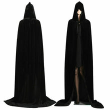 Load image into Gallery viewer, Adult Vampire Capes Kids Hooded Robes Black Red Reversible Forest Green Deluxe Halloween Cloak Full Length Cosplay