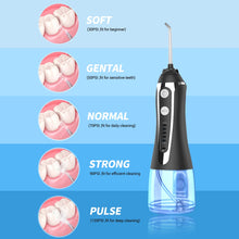 Load image into Gallery viewer, Portable oral irrigator usb rechargeable water flosser Dental Water Jet 300ML 5Models Water Tank Waterproof Teeth Cleaner