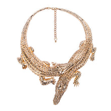 Load image into Gallery viewer, Exaggerated Punk Full Rhinestone Crocodile Necklace for Women Fashion Trend Statement Necklace Collar