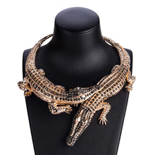 Load image into Gallery viewer, Exaggerated Punk Full Rhinestone Crocodile Necklace for Women Fashion Trend Statement Necklace Collar