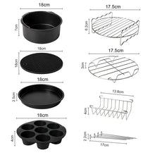 Load image into Gallery viewer, Air Fryer Accessories 7 Inch for Gowise Phillips Cozyna and Secura, Set of 8, Fit all Airfryer electric fryer 5.3QT to 5.8QT