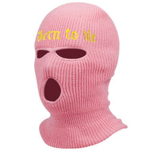 Load image into Gallery viewer, Embroidery 3-hole Balaclava Born To Die Knit Hat Army Tactical CS Winter Ski Riding Mask Beanie Prom Party Warm Mask