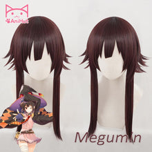 Load image into Gallery viewer, 【AniHut】Megumin Cosplay Wig Anime God's Blessing on this Wonderful World Synthetic Dark Red Hair Cosplay Costumes Hair