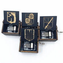Load image into Gallery viewer, Attack On Titan Wings of Liberty Scout Regiment Theme Handmade Engraved Wooden Music Box Crafts Cosplay
