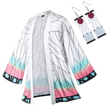 Load image into Gallery viewer, Anime Cosplay Costume Demon Slayer Kimetsu No Yaiba Haori Kimono Agatsuma Zenitsu Kochou Shinobu Summer Coat Shirt Anime Clothes