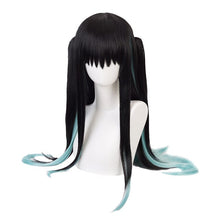 Load image into Gallery viewer, Anime Cosplay Wig Blade of ghost Cosplay Wig Tokitou Muichirou Cos Wigs Demon Slayer Kimet green Long Hair