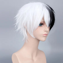 Load image into Gallery viewer, Anime Danganronpa Monokuma Wig Cosplay Costume Dangan Ronpa Women Men Short White Black Synthetic Hair Halloween Party Wigs