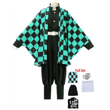 Load image into Gallery viewer, Anime Demon Slayer Cosplay Costume Tanjirou Kamado Kimetsu no Yaiba Men Kimono Uniform Disfraz Halloween Party Demonias Clothes