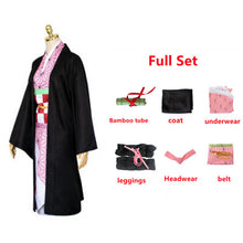 Load image into Gallery viewer, Anime Demon Slayer Cosplay Costume Kamado Tanjirou Nezuko Kimetsu No Yaiba Kochou Shinobu Women Kimono Set Halloween Uniform Men