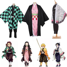 Load image into Gallery viewer, Anime Demon Slayer Cosplay Costume Kamado Tanjirou Nezuko Kimetsu No Yaiba Kochou Shinobu Women Kimono Set Halloween Uniform Men