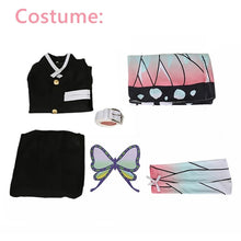 Load image into Gallery viewer, Demon Slayer Kimetsu No Yaiba Kochou Shinobu Cosplay Costume Wig Set Kimono Uniform Halloween Costumes for Adult Kid