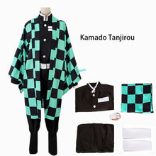 Load image into Gallery viewer, Anime Demon Slayer: Kimetsu No Yaiba Zenitsu Giyu Tanjirou Kamado Nezuko Cosplay Women Kids Men Kimono Cosplay Costume
