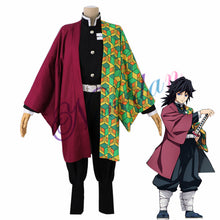 Load image into Gallery viewer, Demon Slayer Kimetsu no Yaiba Cosplay Costumes Kibutsuji Muzan Cosplay Costume Women Kimono Uniforms Clothes Dresses Wig