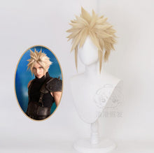 Load image into Gallery viewer, Anime Final Fantasy VII FF7 Cloud Strife Linen Blonde Cosplay Wigs Heat Resistant Hair Wig